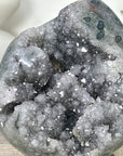Grey Quartz Geode from Uruguay - Stand included - MWS3293
