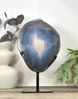 Large Natural Blue Agate & Quartz Druzy Crystal Portal - MWS3251