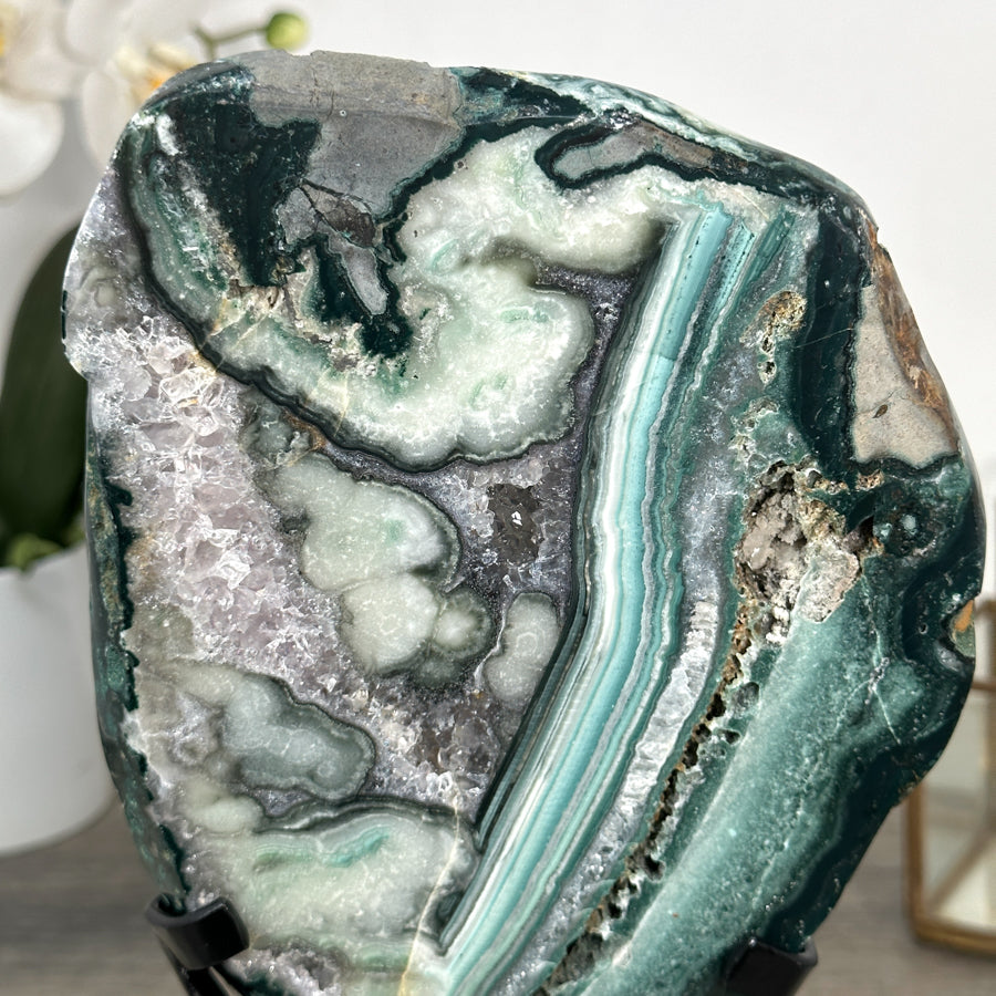 Unique Large Green Jasper Slice - MWS2240