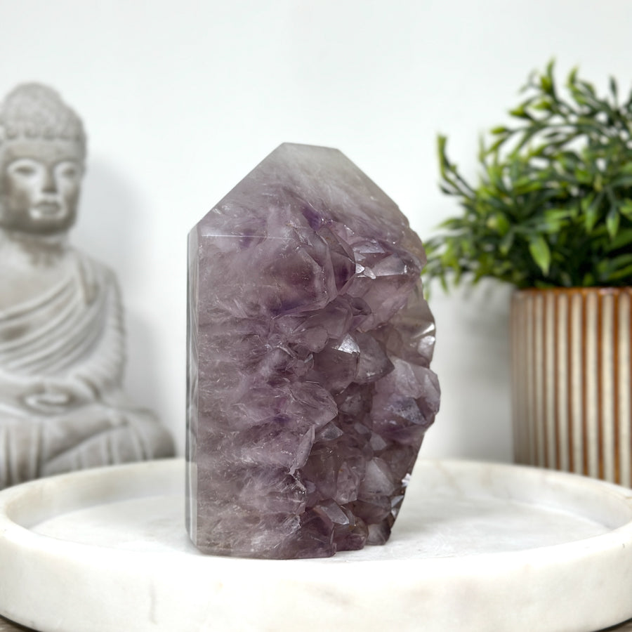 Uruguayan Amethyst &amp; Agate Stone Tower with huge Crystals  - STP0149