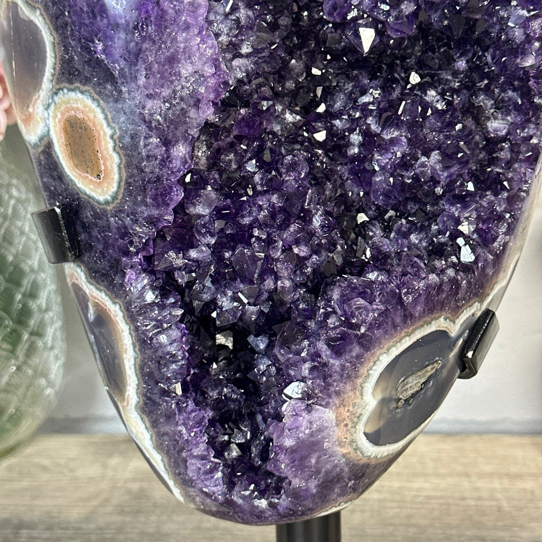 Huge 15 in Tall Amethyst &amp; Agate Statement piece from Uruguay - MWS3407