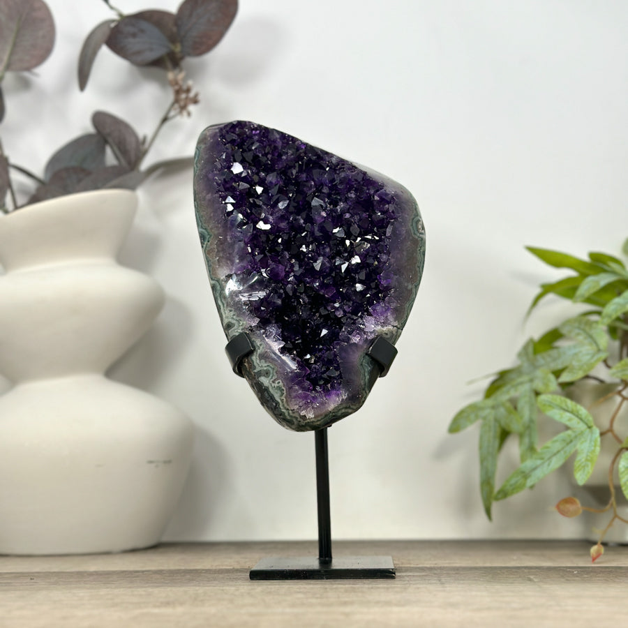 A grade Natural Amethyst &amp; Green Jasper Crystal cluster - MWS3184