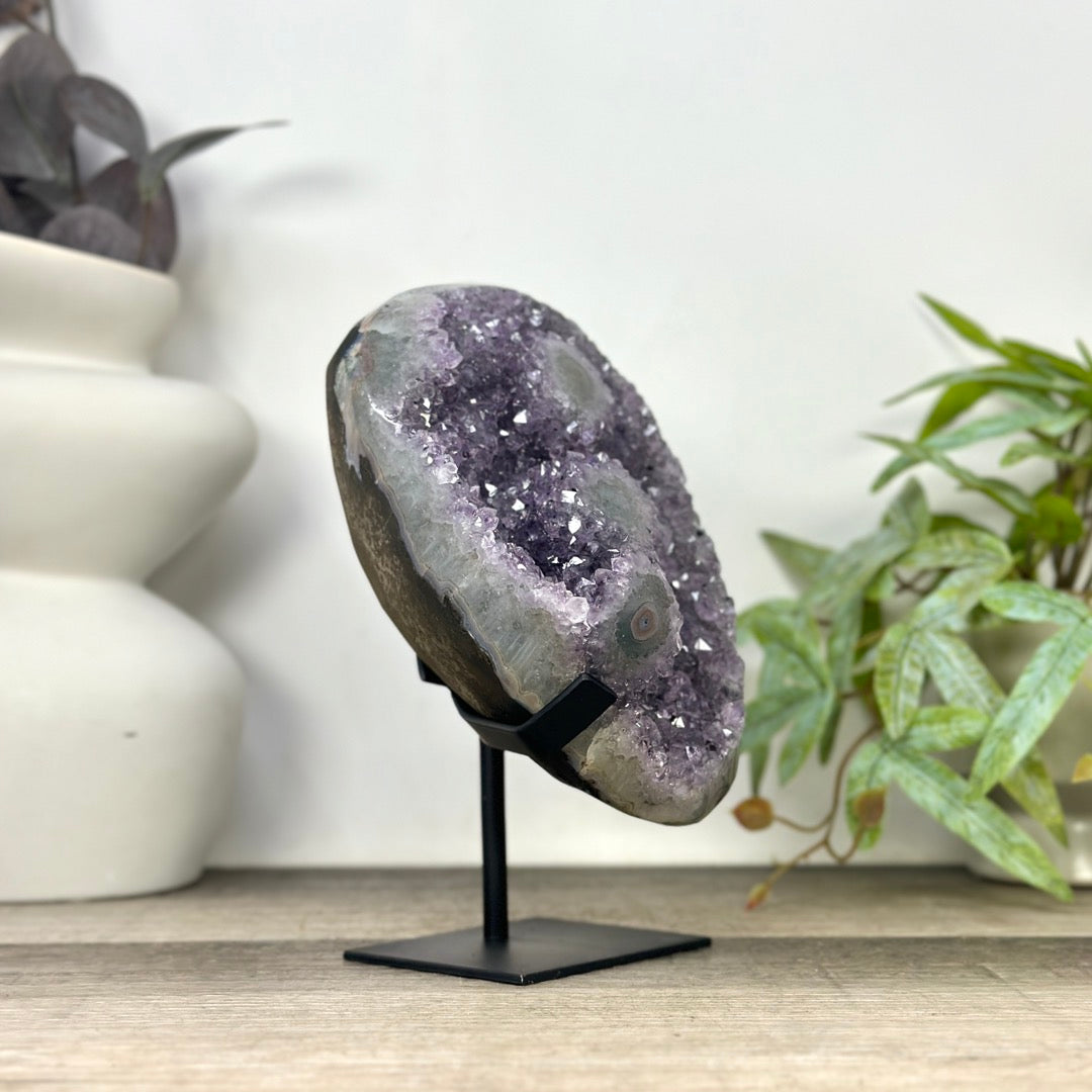 Natural Amethyst Crystal with Stalactite Eyes Formations - MWS3294
