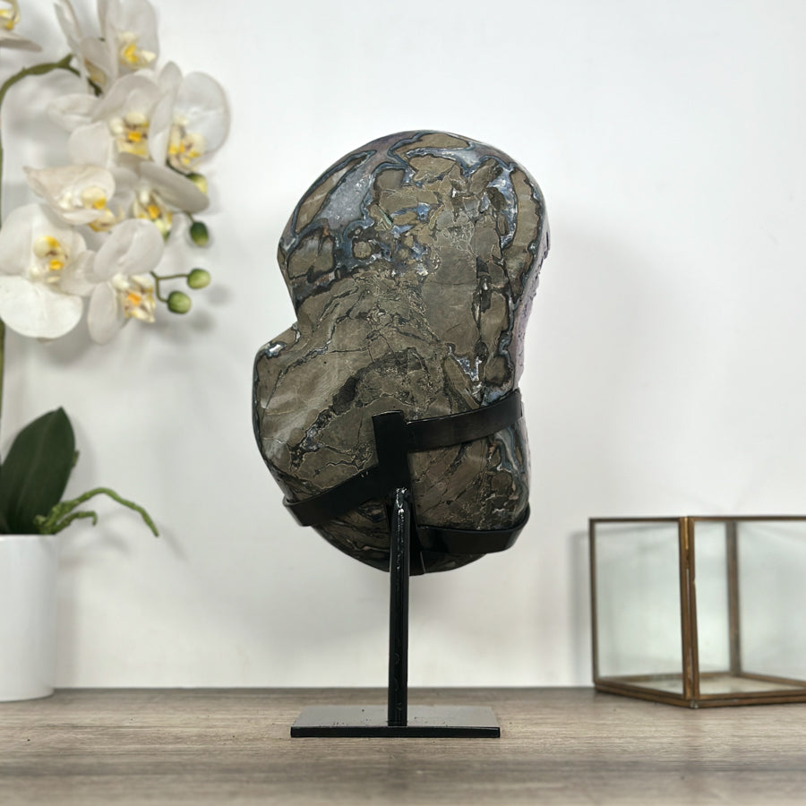 Large Uruguayan Amethyst Stone Cluster on Stand - MWS3033