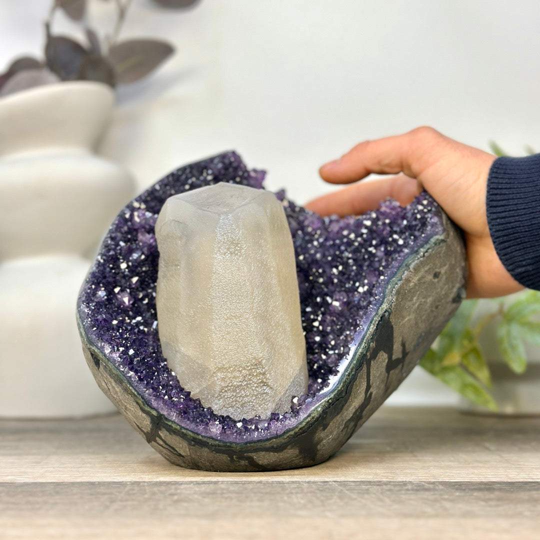 Huge Amethyst with Outstanding Natural Calcite Formation - CBP1413