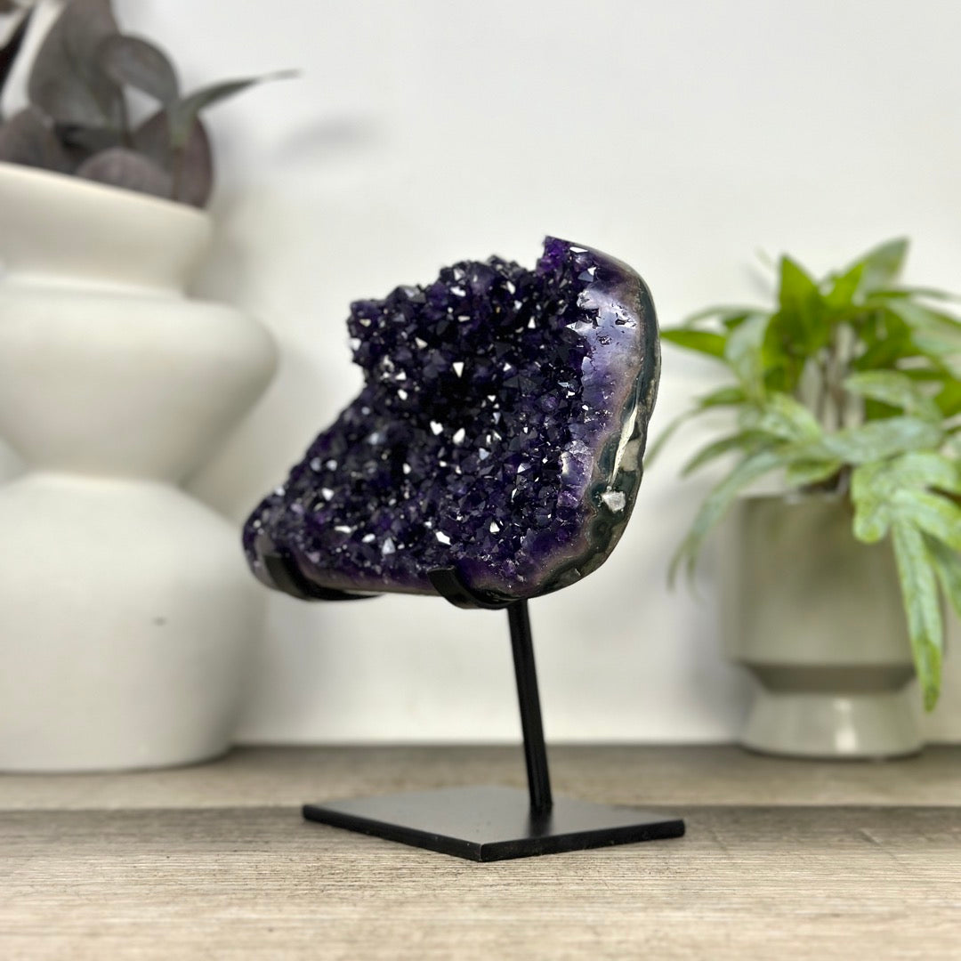 Top Grade Amethyst Crystal Specimen on Metal Stand - MWS3380