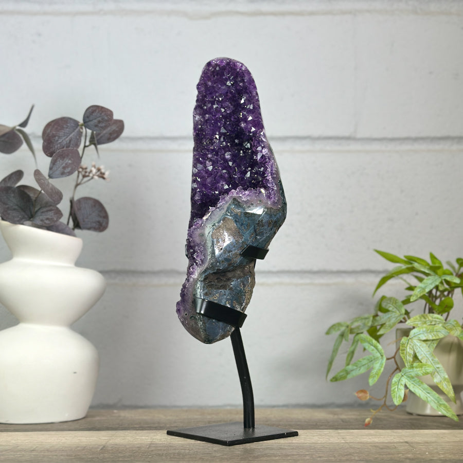 Beautiful Natural Amethyst Crystal Cluster on Stand - MWS3152