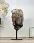 Natural Amethyst Cave on Metal Stand - MWS2986