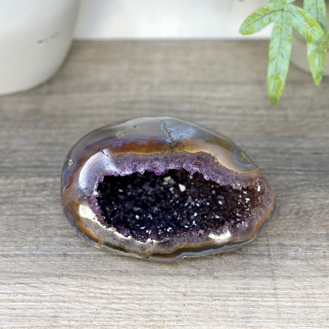 Natural Amethyst Geode with agate Shell - STGE0117