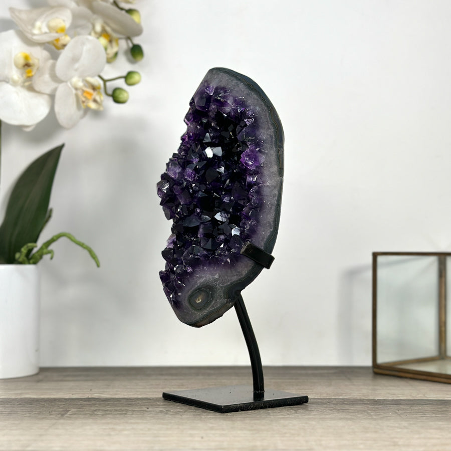 Deep Purple Amethyst Crystal on Metal Stand - MWS2776