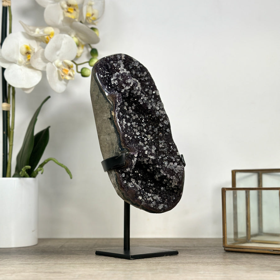 Large Amethyst Cluster with Beautiful Calcite Inclusions - MWS2356