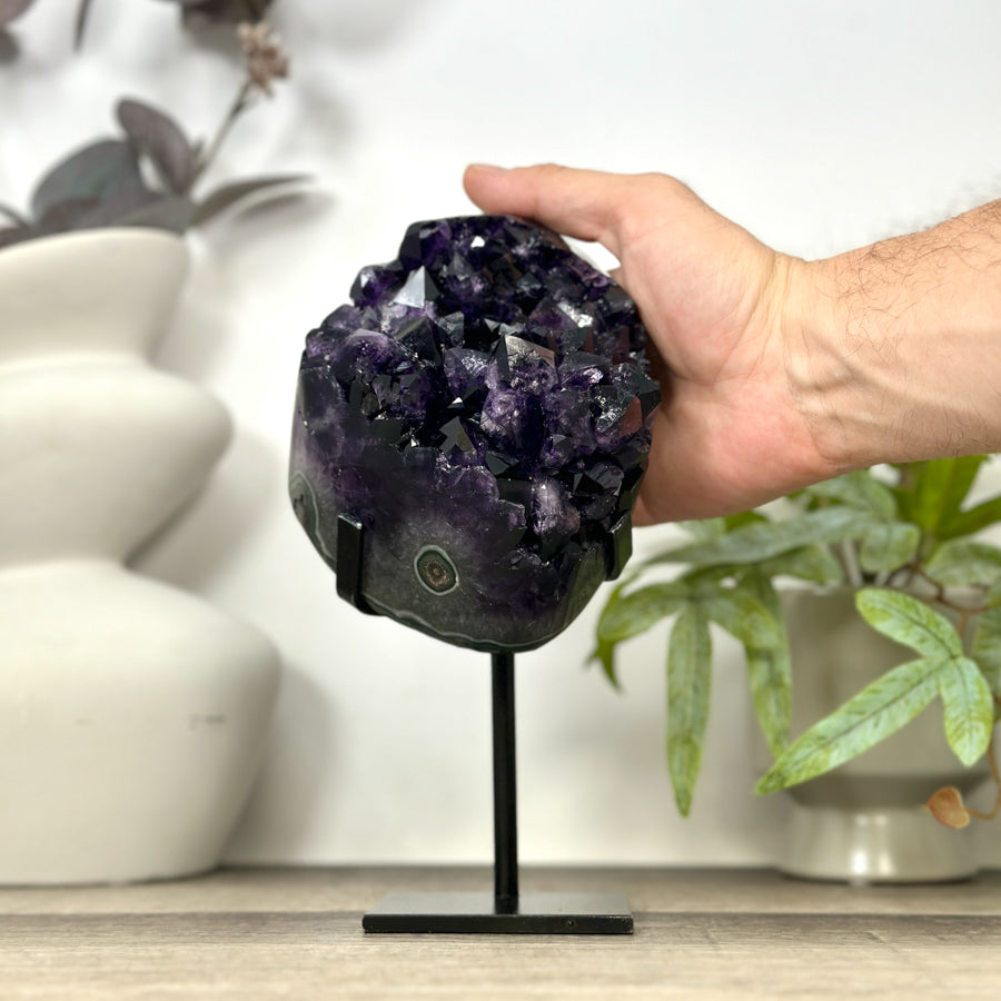 Top Grade Natural Amethyst Specimen on Metal Stand - MWS3160