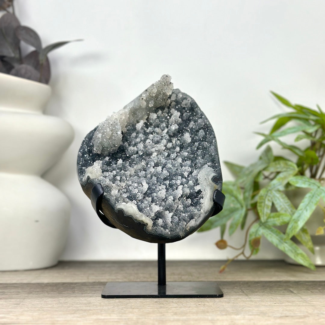 Uruguayan Grey Quartz with Micro Stalactites Formations - MWS3295