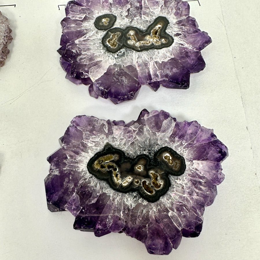 High-Quality Amethyst &amp; Agate Stalactite Slices for Jewelers - Wholesale Bulk Pack - STS0076