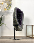 Amethyst Geode with Green Jasper Matrix on Stand – Natural Mineral Specimen - MWS2613