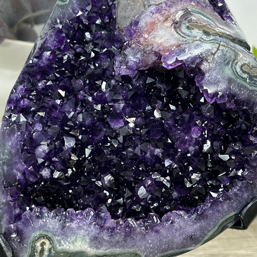 Unique Large Amethyst Stone with Huge Calcite Crystal Specimen - MWS3086