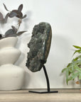 Natural Green Tone Sugar Quartz Specimen - Stand Included - MWS3198