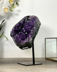 Uruguayan Amethyst Geode With Large Crystals & Black Hematite – Deep Purple Premium Display Piece for Elegant Home Decor - MWS2524