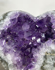 XL Natural Amethyst & Quartz Stone Heart Carving from Uruguay - HST0320