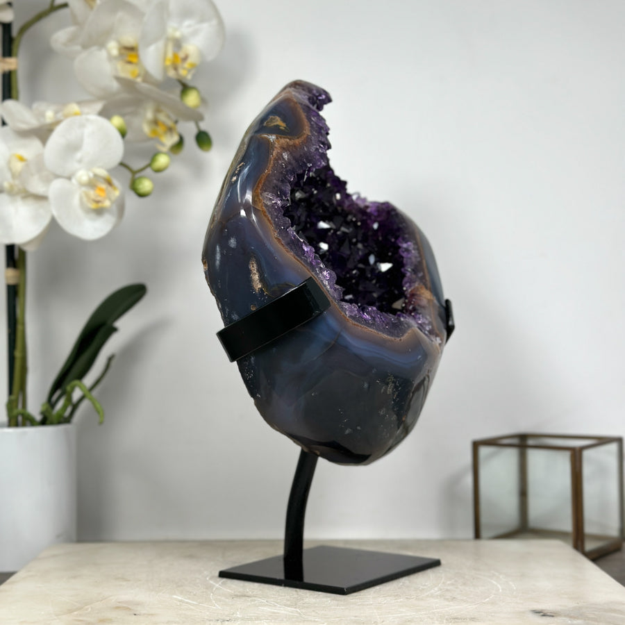 Beautiful Natural Geode with Unique Agate Shell - MWS1848