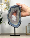 Blue Banded agate & Amethyst Stone Portal, Stand Included - MWS2322
