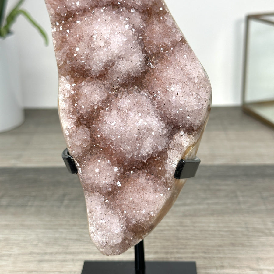 Natural Rainbow Quartz Cluster on Metal Stand - MWS2855