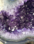 XL Natural Amethyst Geode with Agate Shell - STGE0054