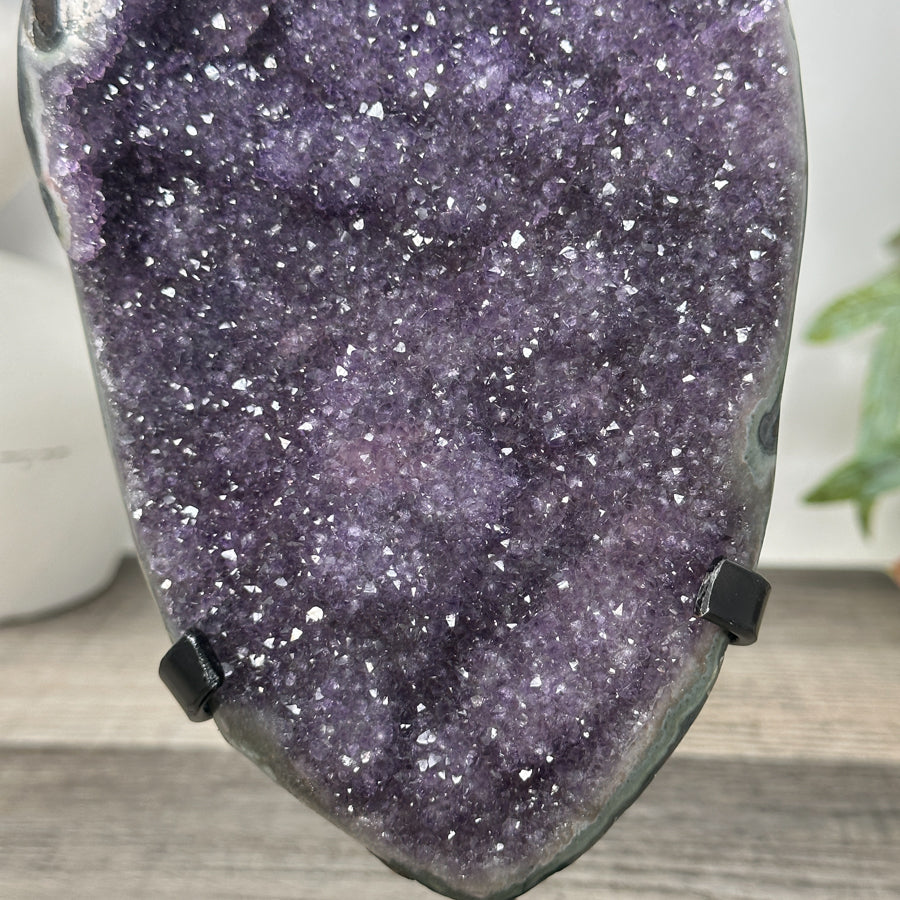 Natural Amethyst Specimen with Green Jasper Shell - MWS3231