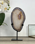 Quartz & Agate Slice on Metal Stand - MWS2892