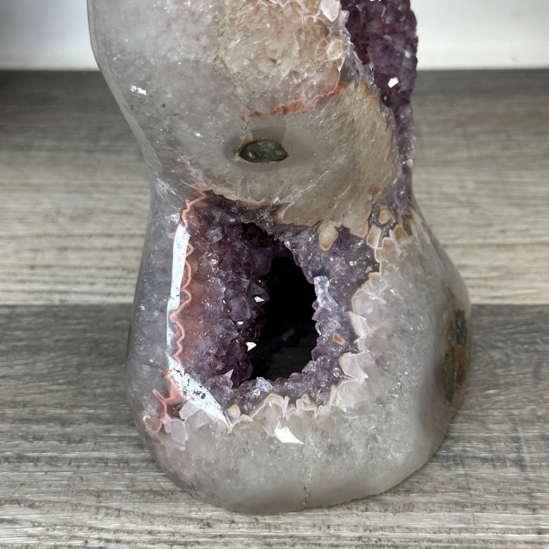 Unique Art Agate &amp; Quartz Geode for Home Decor - Urguayan Statement Piece - CBP1398