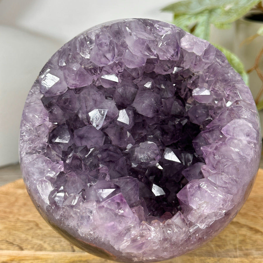 Amethyst &amp; Agate Sphere Geode with Crystal Druzy - SPH0183