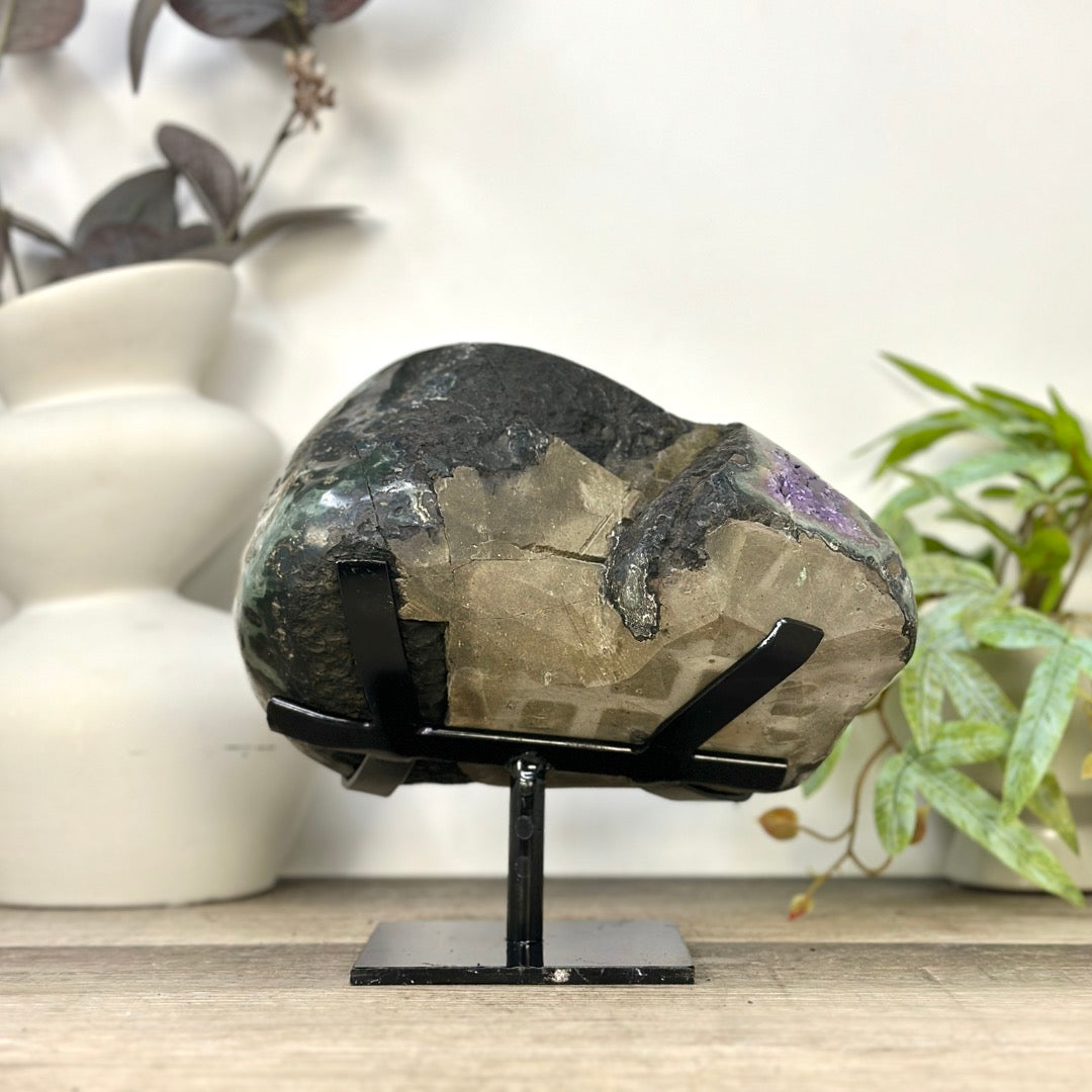 Large Natural Amethyst Geode on Stand for home Decor - MWS3279