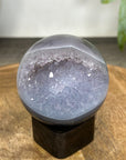 Blue agate & Quartz Druzy Sphere Geode - SPH0197