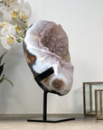 Large Sugar Amethyst Geode with Blue Banded agate Shell - MWS2189