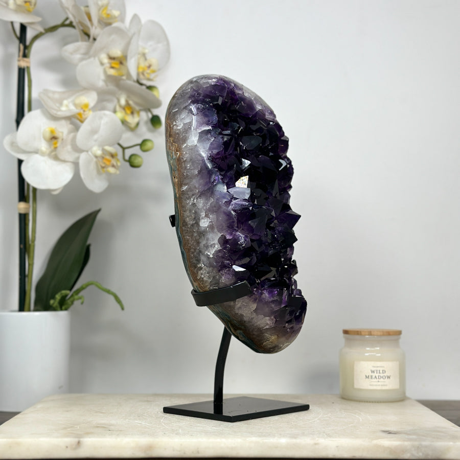 Amethyst Cluster with XL Crystals and Unique Color - MWS2041