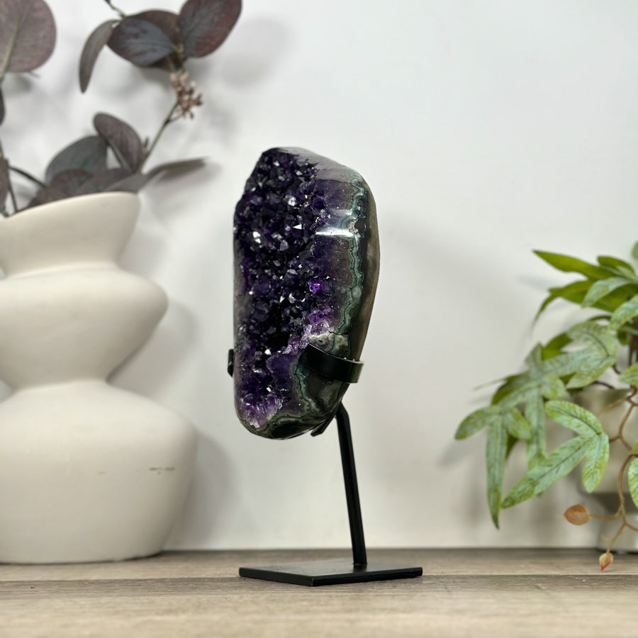 A grade Natural Amethyst &amp; Green Jasper Crystal cluster - MWS3184
