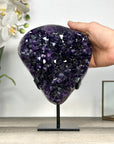 Deep Purple Amethyst Cluster on Metal Stand from Uruguay - MWS2779