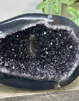 Quartz Geode Cave with Polished Agat Shell - STGE0034