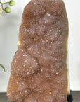 Natural Peach Tone Crystal on Stand – Unique Mineral Specimen for Display - MWS2826
