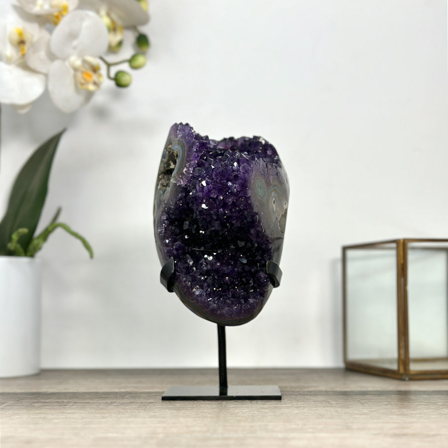 Deep Purple Amethyst Stone cluster on Stand - MWS2859