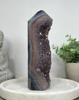 Outstanding Natural Blue Banded Agate & Ametnyst Stone Tower  - STP0172