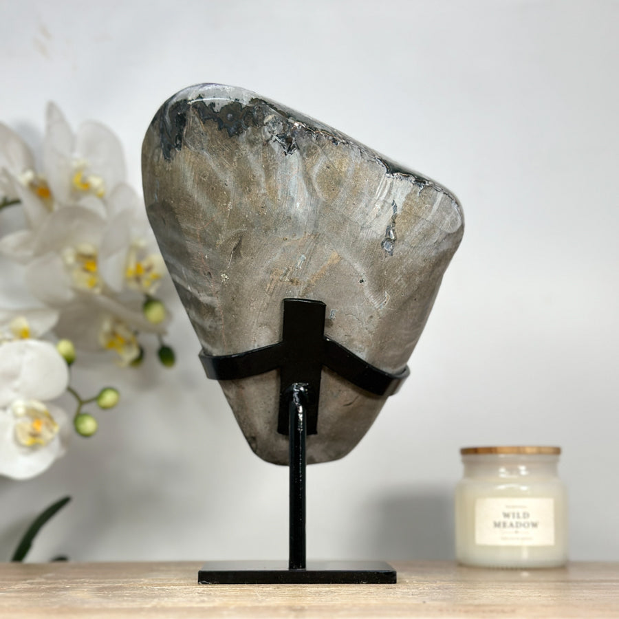 Natural Calcite &amp; Amethyst Specimen, Stand Included - MWS2051