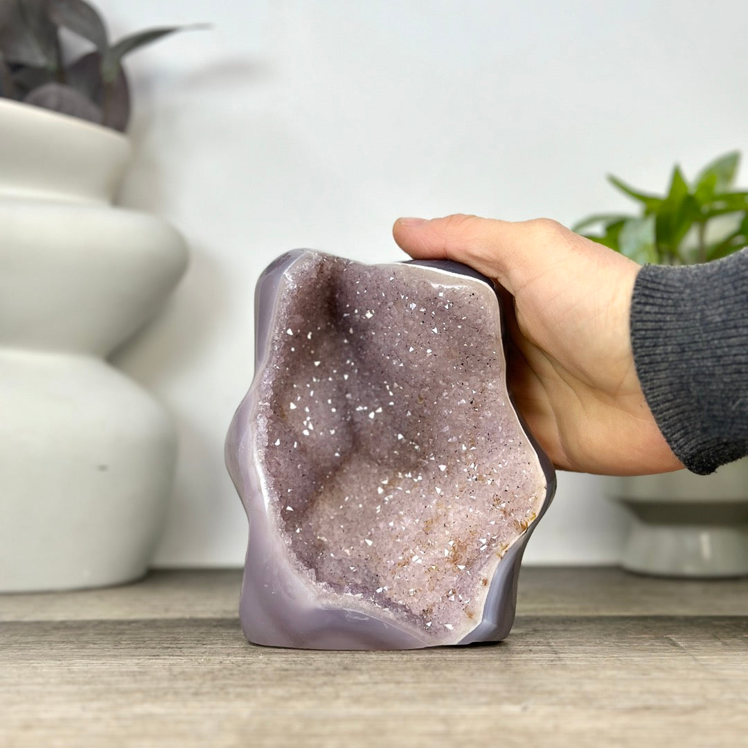 Natural Amethyst, Agate &amp; Jasper Art Statement Piece for Home Decor - CBP1392