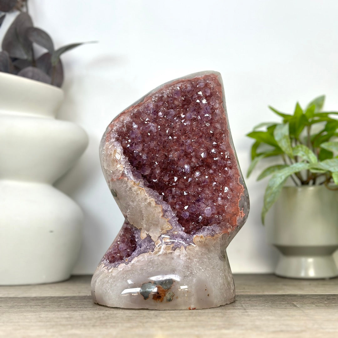 Unique Art Agate &amp; Quartz Geode for Home Decor - Urguayan Statement Piece - CBP1398