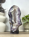 Uruguayan Blue Banded Agate with Quartz Crystals Statement Piece - CBP1402