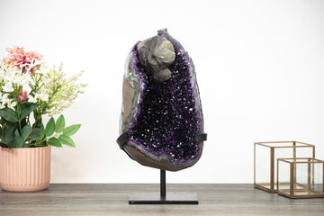 Uruguayan Amethyst Large Geode with Unique Calcite Inclusion - MWS0366