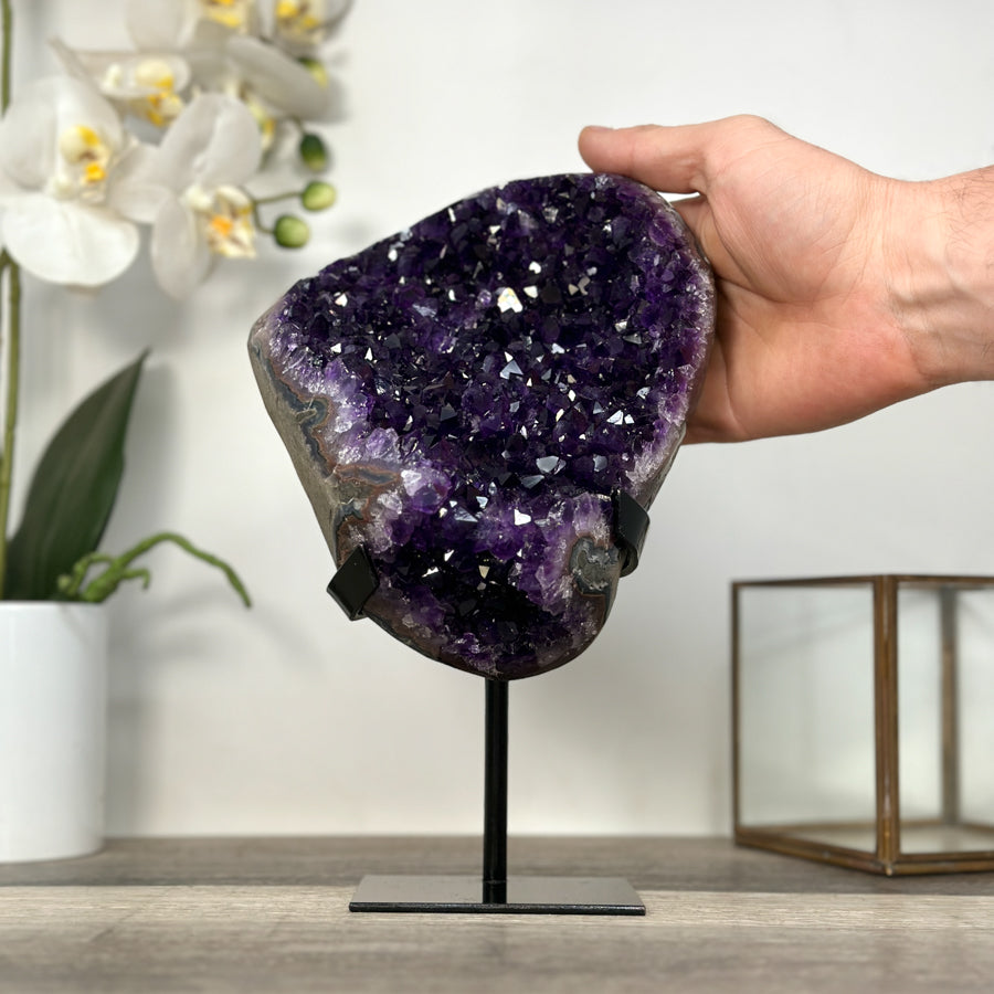 Amethyst Geode on Stand - Deep Purple Crystal Cluster - MWS2629