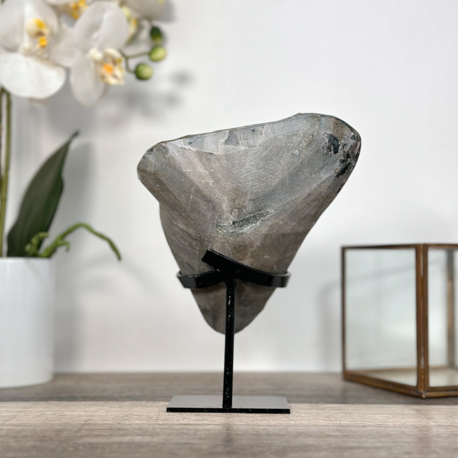 Black Druzy Mineral Specimen – Natural Crystal Cluster for Home Decor Display - MWS2621
