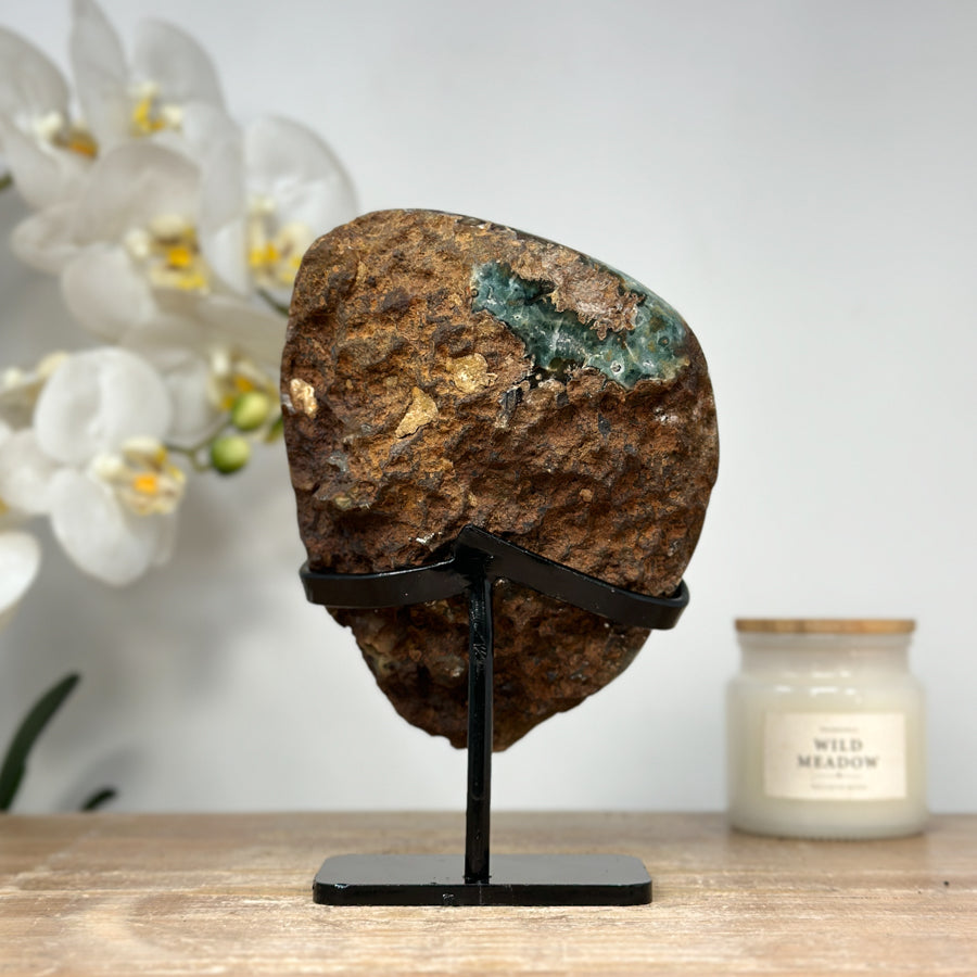 Natural Quartz &amp; Jasper Geode, Stand Included - MWS1470