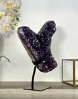 Deep Purple Amethyst Cluster on Metal Stand – Stunning Crystal for Meditation Space Decor - MWS2709